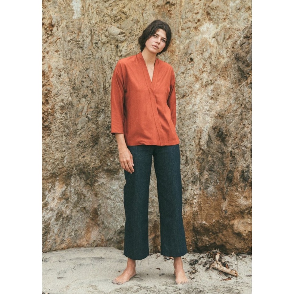 Ozma Wrap Blouse in Redwood